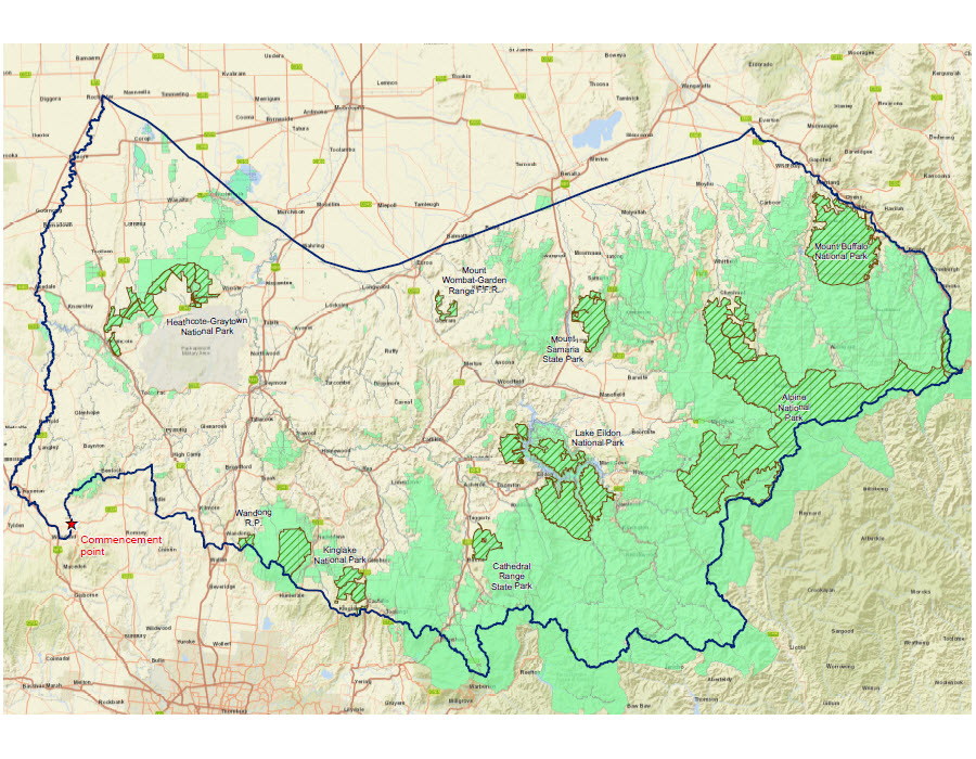 Placeholder file Agreement area for the Recognition and Settlement Agreement in central Victoria with the Taungurung traditional owner group